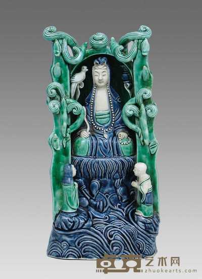 清 素三彩觀音 高26cm